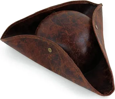 Produktbild von Piratenhut für Erwachsene Braun Used-Look Leder Kolonial Stil Tricorn Hut Piratenkappe Verkleidung Kolonial Mittelalter Accessoire für Piraten Mottoparty Halloween Cosplay, Einheitsgröße