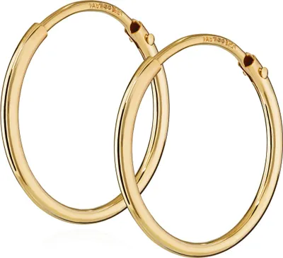 Produktbild von Paar 750 Gelb Gold Gestempelt Creole Ohrringe Ohrhänger Ohrstecker 17,5mm 1758