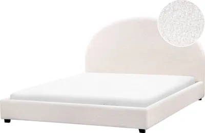 Zdjęcie produktu dla BELIANI Łóżko tapicerowane boucle złamana biel 160 x 200 cm minimalistyczny design