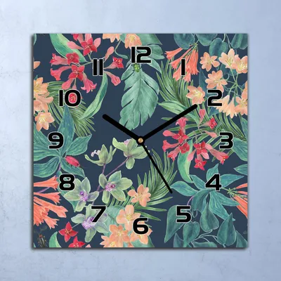 Produktbild von Wanduhr Echt-Glas-Küchenuhr Aquarell Farbenfroh Quarz 30x30 Deko Bilder