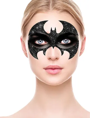 Produktbild von Schwarzer Fledermaus-Glitzergesichtsaufkleber