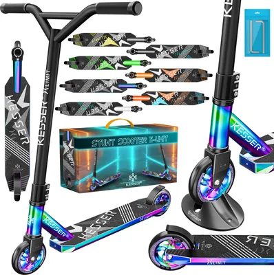 Produktbild von KESSER® Scooter Funscooter Stuntscooter X-Limit - 360° Lenkung mit ABEC 9 Kugellagern 100 mm PolyurethanRäder Robuster Kickscooter Tretroller Cityroller Trick Roller für Kinder Erwachsene