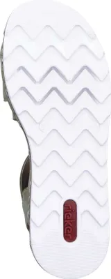 Produktbild von Rieker Damen Sandale Nieten überzogene Schnalle Keilabsatz V7964, Größe:38 EU, Farbe:Grün