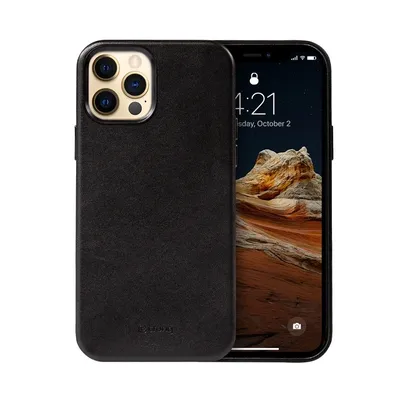Image de Crong Essential Cover - Étui en cuir pour iPhone 12 Pro Max (noir)