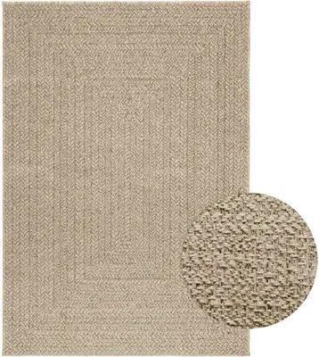 Produktbild von HOMMIE Teppich Wohnzimmer - Modern Stil - ZIZUR Beige 120x170cm Jute-Optik Indoor und Outdoor NEU665114 - Designerteppiche
