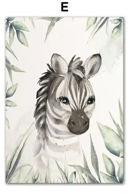 Produktbild von Poster Kinderzimmer Dschungel Tiere · Kinder Name Personalisiert · Kinderzimmer Bilder · Wand Deko · Kunst Druck · Deko Print · ohne Rahmen · Motiv E · 15×20 cm
