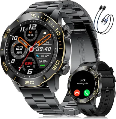 LIGE Smartwatch Herren AMOLED 1.43'' IP68,Telefonfunktion, 24/7 Health-Tracking, 170+ Sportmodi, 300+ Zifferblätter,7-Tage Akku Langzeitpower Smart XL