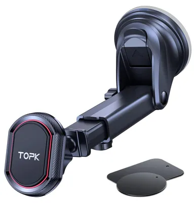 Imagen del producto de Soporte magnético para teléfono de coche, con fuerte sujeción, brazo ajustable y largo, ideal para viajes