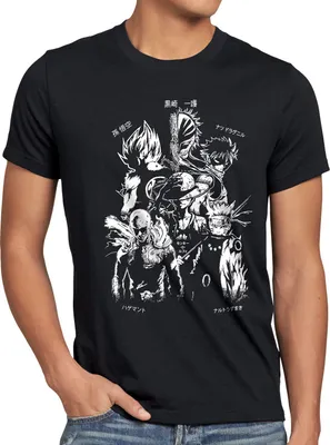 Produktbild von BaumwolleCloud Anime Heroes Herren T-Shirt One Superhelden Goku Luffy Saitama Piece