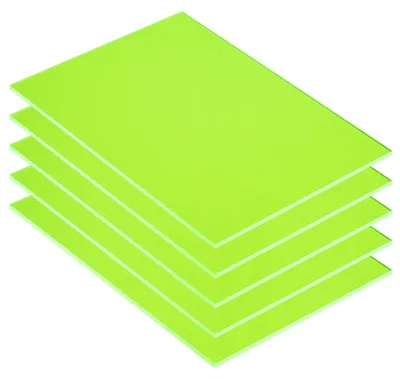 5 Acrylplatten, fluoreszierend grün, 17,78 x 12,7 cm, 2,8 mm
