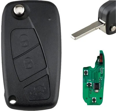 Produktbild von Voll funktionsfähiger programmierbarer Autoschlüssel 433 MHz, mit 3 Tasten, kompatibel mit Fiat Qubo, Fiorino, Doblo, Punto, Citroën Nemo, Peugeot Bipper – Chip ID46/PCF7946, Delphi-System