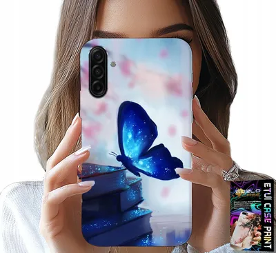 Produktbild von Hülle für Samsung Galaxy A17 5G - Blau, Motiv: Schmetterling, Damenmuster