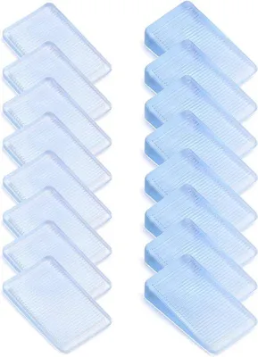 Immagine prodotto di Regolatori in plastica per livellare mobili e cassettiere (16 pezzi) - trasparenti - altezza da 2 a 5 mm e da 2 a 10 mm