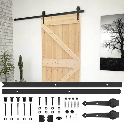 Zdjęcie produktu dla Drzwi przesuwne vidaXL w kolorze naturalnym i czarnym, 90 x 210 cm