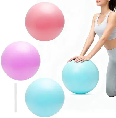 Productafbeelding van Pilatesballen - 3 stuks - Zachte, antislip gymnastiekballen - Met opblaaspijp - Klein - Geschikt voor yoga en Pilates, thuis of in de sportschool