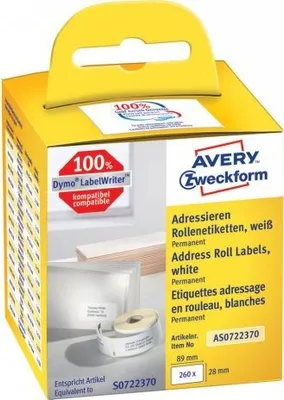 Immagine prodotto di AVERY Etichette in rotolo Zweckform, 89 x 28 mm, bianco