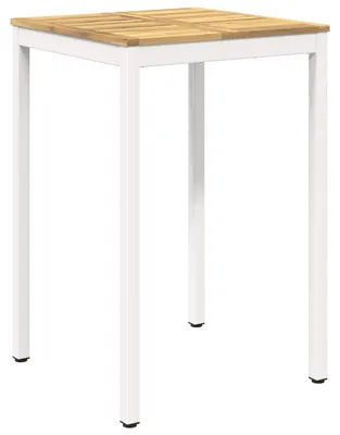 Obrázok produktu pre Biele záhradné stolíky, rozmery 70 x 68,5 x 105 cm, vyrobené z masívneho akáciového dreva