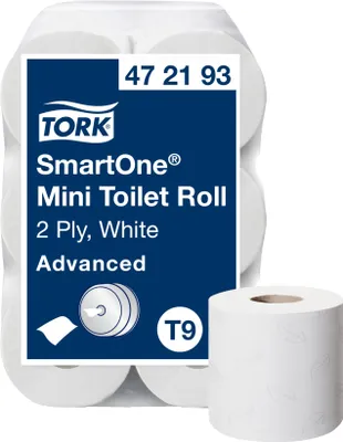 Zdjęcie produktu dla 2-warstwowy papier toaletowy TORK SmartOne® T9 Mini, 12 rolek