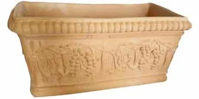 Produktbild von Terracotta-Pflanzgefäß mit Traubenrelief, 32 cm