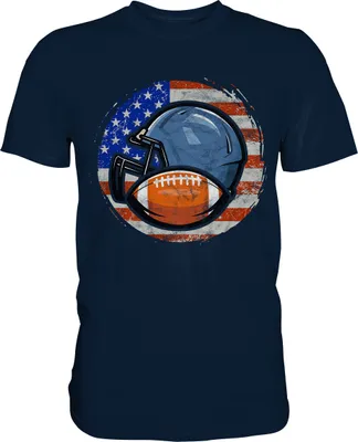 Produktbild von American Football USA Helm T-Shirt – Navy / XL