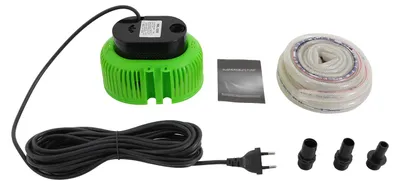 Immagine prodotto di Pompa per coperture di piscine - Pompa sommergibile - 3000 litri/ora - Portata massima: 3,2 metri - Grado di protezione IPX8 - Cavo di 7,5 metri - Colore: verde