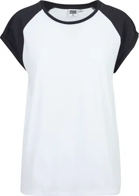 Produktbild von Urban Classics T-Shirt Damen Ladies Contrast Raglan Tee weiß/schwarz 4XL
