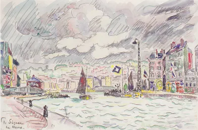 Produktbild von Legendarte - Kunstdruck auf Leinwand - Le Havre Paul Signac - Wanddeko, Canvas cm. 60x90