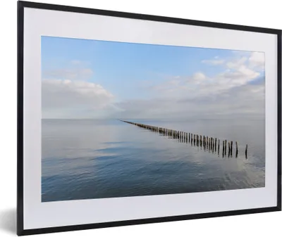 Produktbild von MuchoWow® Gerahmtes Poster Nordsee - Wolken - Wasser 60x40 cm - Poster mit Schwarzem Bilderrahmen Wandposter Rahmen Foto Bilder - Schlafzimmer - Plakat in Rahmen - Drucken