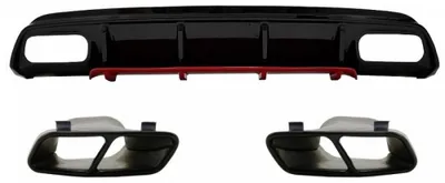 Immagine prodotto di Diffusore paraurti posteriore per Mercedes W176 restyling (modello dal 2015 al 2018), stile A45.