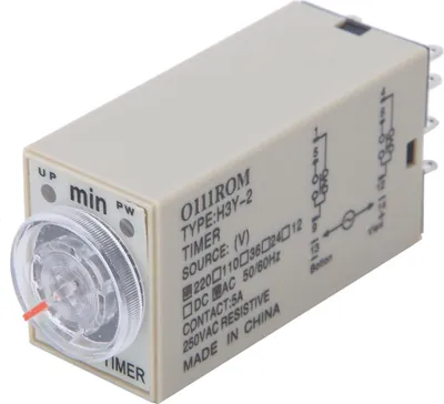 Zdjęcie produktu dla Przekaźnik czasowy H3Y-2 8-pinowy o wysokiej dokładności do urządzeń domowych Zasilanie elektryczne 0-10 minut220VAC