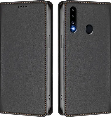 Obrázek produktu pro Kožené pouzdro pro Samsung Galaxy A20S, magnetické flipové pouzdro zPolyuretankůže se stojánkem Černá