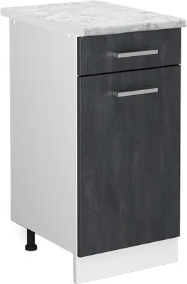 Produktbild von Küchenunterschrank Vicco R-Line Schwarz Beton 40 cm AP Marmor, Model 47460