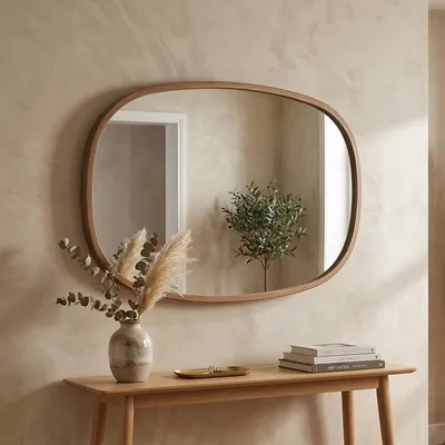 Immagine prodotto di Brunico - Specchio, 88x62h cm Marrone Noce, Forma Ovale