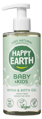 Obrázek produktu pro Happy Earth Mýdlo bez obsahu mýdla pro koupání a mytí dětí a batolat (300 ml)
