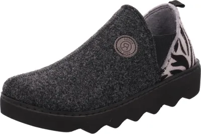 Produktbild von Rohde Damen Hausschuh Plateau Slipper mit Leopard und Zebramuster Foggia-D 6106, Größe:38 EU, Farbe:Grau