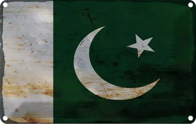 Produktbild von vianmo Blechschild 20x30 cm Pakistan Rost Flagge Fahne Wappen