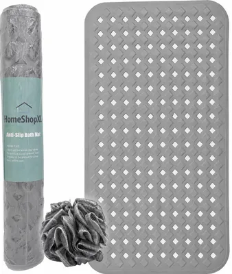 Produktbild von Badematte Duschmatte - 88x40cm - Antirutschmatte Grau mit Saugnäpfen - Antirutschmatte für Bad oder Dusche