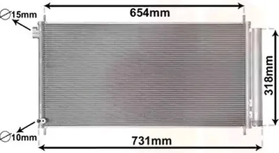 Produktbild von VAN WEZEL 53005718 Kondensator Klimaanlage Klimakondensator für TOYOTA Auris Kombi (E18) +Trockner