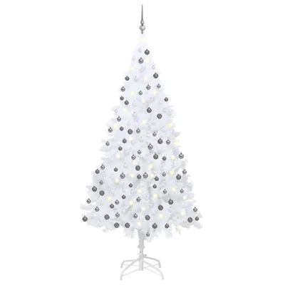 Produktbild von Maison Exclusive - Künstlicher Weihnachtsbaum mit Beleuchtung & Kugeln Weiß 210 cm