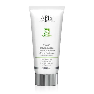 Zdjęcie produktu dla Apis - Acne-Stop - Maska oczyszczająca do twarzy z czarnym błotem z morza martwego i zieloną herbatą 200ml