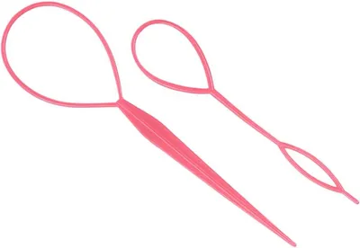 Productafbeelding van Haar Vlecht Tool - Paardenstaart Maker - Snelle Hairstyling - Duurzaam Plastic Materiaal - 195 cm Lengte - Roze