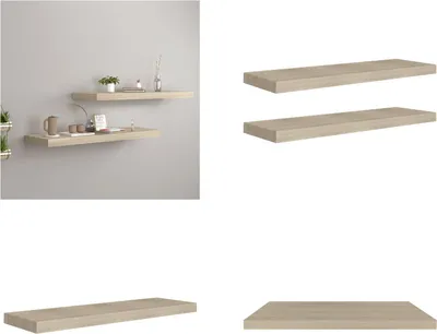 Image de vidaXL Étagères flottantes 2 pcs. Chêne 80x23,5x3,8 cm MDF - Etagère murale - Etagère murale flottante - Etagère murale flottante