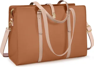 Immagine prodotto di IGOLUMON Borsa da donna Shopper Grande impermeabile 15,6 pollici Borsa da lavoro in Finto cuoio Borsa a tracolla per ufficio scuole