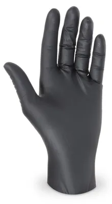 Produktbild von 100x Nitril Einweghandschuhe puderfrei extrem reißfest schwarz Gr. S