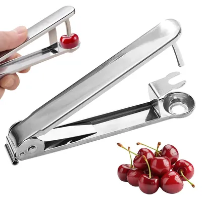 Productafbeelding van Kersenpitter - Handmatige fruitpitter van roestvrij staal - Voor het verwijderen van de pit uit kersen en ander steenfruit