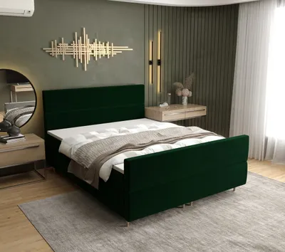 Obrázek produktu pro Kontinentální manželská postel ANGELES PLUS - 180x200, tmavě zelená