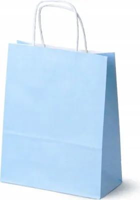 Obrázok produktu pre Pastelovo modré papierové tašky 18×8×22,5 cm – 25 ks papierové tašky na nákupy a darčeky