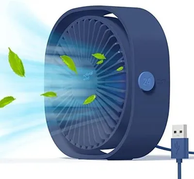 Produktbild von Simpeak USB Ventilator, Mini USB Tischventilator, Klein Ventilator Leise, 3 Speed 360 Grad Drehung, Desk Fan Lüfter für Büro Camping Picknick Ausflüge - Blau