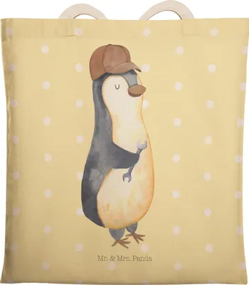 Produktbild von Mr. & Mrs. Panda Tote Bag Wenn Papa es nicht reparieren kann, sind wir am Arsch - Gelb Pastell - Geschenk, Dad Bester Vater, Beutel, Beuteltasche, Muttertag, Vatertag