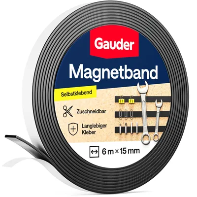 Immagine prodotto di GAUDER, nastro magnetico autoadesivo, striscia magnetica tagliabile (6 m x 15 mm)